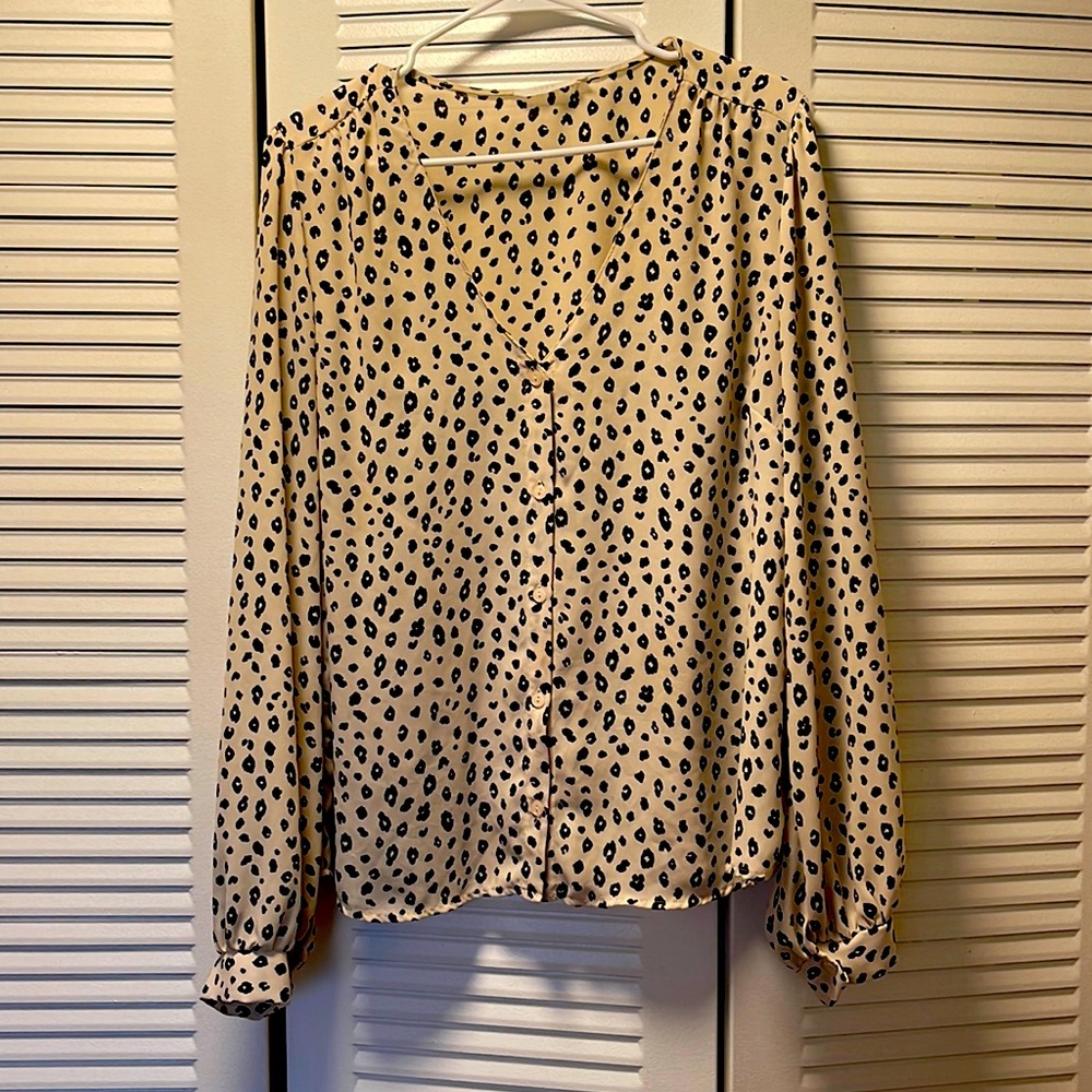 Leopard print button down